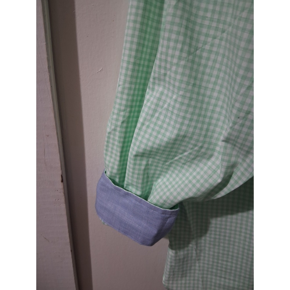 Ralph Lauren Mens 2XLT Gingham Shirt Mint Green Pink Pony Cotton Stretch Tall - Picture 4 of 7